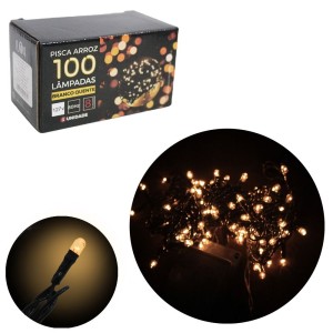 PISCA PISCA 100 LAMPADAS ARROZ NW148C1001 127V BRANCA 8F FIO VERDE
