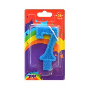 VELA DE ANIVERSARIO LUXO Nº 7 AZUL 4550 TOP FESTA