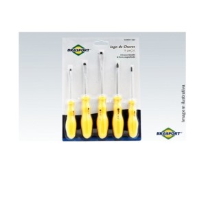 Jogo chave de fenda/philips com 5 peças 8027 - Brasfort