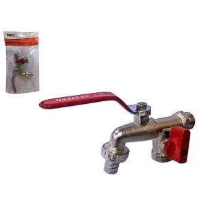 Torneira de esfera com saída para máquina de lavar 1/2 x 3/4