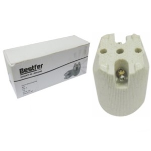 Soquete de lampada de porcelana com borne E27 BFH1282 - Bestfer
