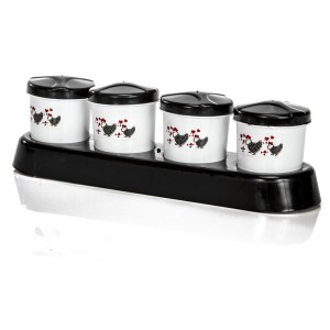 PORTA TEMPERO 4 PÇ 100ML 2060 DECORADO ERCAPLAST