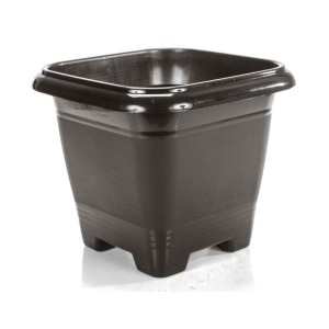 Vaso quadrado preto 19L  1362 - Ercaplast