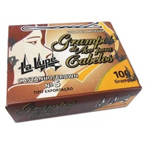 Grampo castanho Nº5 com 10 embalagens - La Lupe