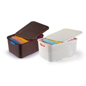 Cesto Organizador Rattan Com Tampa  069 - Nitron