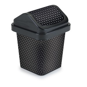 Lixeira Decorado 3L Basculante POA Preta  LR1765 - Monte Libano