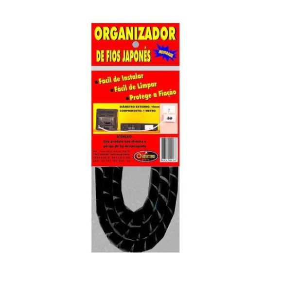 Organizador de Fios 1M Preto Grande   70017 - Overtime