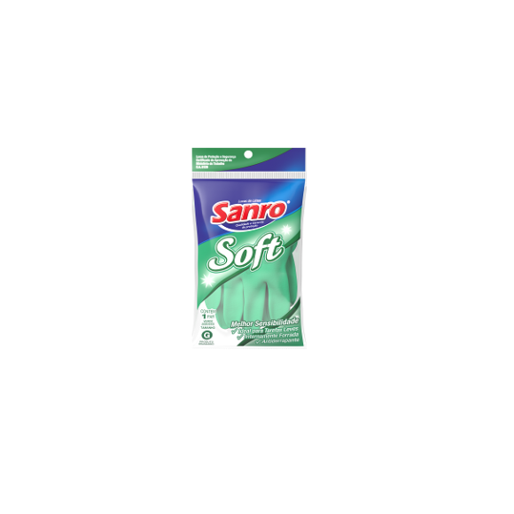 Luva Soft Verde G - Sanro