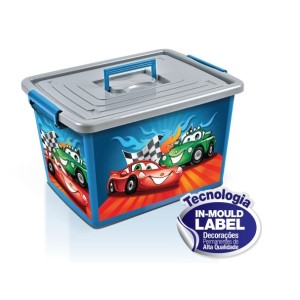 Container Azul Organizador 30L Label Infantil