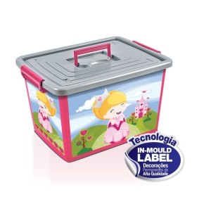 Container Rosa Organizadora 35L  Label Infantil  25248 - ARQPLAST
