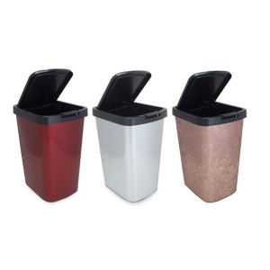 Lixeira 9L Com CLick Label Inox  25462 - ARQPLAST