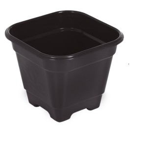 Vaso Quadrado Médio Preto  25293 - ARQPLAST