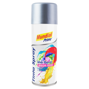 Tinta Spray 200ml Mundial Prime Metalica Aluminio  AE01000079 - Aeroflex