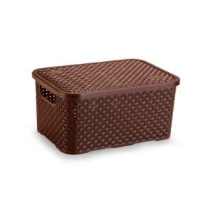 Cesto Rattan Médio Marrom  1324 - Plasbrink