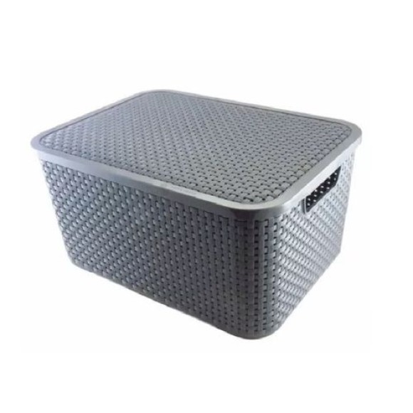 Cesto Rattan Cinza 30L  CR1262 - Monte Libano