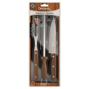 Kit Churrasco Design Wood C/3PÇS SL0446 - SELETIVA