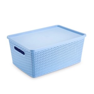Cesto Org. Rattan 35L Azul Claro  1565AZ - PLASNORTHON