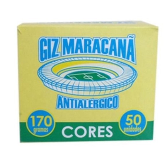 Giz Escolar Colorido C/60PÇS - MARACANÃ