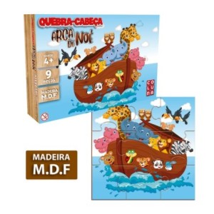 Q. Cabeça 9 Pcs - Arca De Noe - Madeira  0919 - PAIS E FILHOS