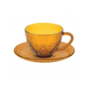 Xícara de chá com pires 200ml 12 peças VD22 - 123útil