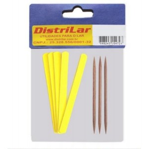 Kit C/5 Lixas De Unha + 3 Palitos  285 - DISTRILAR