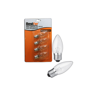 Kit mini lâmpada E12 7W C7 220V Decorativa 4 peças BFH1524 - Bestfer