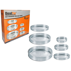 Kit peneira aço inox para fubá 6 peças BFH1562 - Bestfer