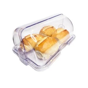 PORTA PÃO COM TAMPA CRISTAL K10 ACRILICO KEITA