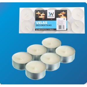 VELA DECORATIVA 10PÇS 8739 BRANCA 2W