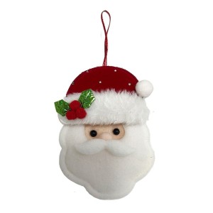 PENDENTE CABEÇA PAPAI NOEL WF1726 9X13CM RIO MASTER