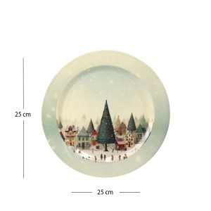 PRATO MELAMINA 25CM YX4014 REDONDO FLORESTA RIO MASTER