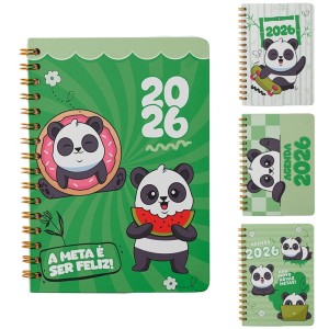 AGENDA A5 168 FOLHAS 11X15CM RMT5727 CATIEPANDA RIO MASTER