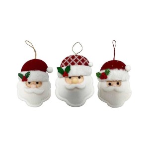 PENDENTE CABEÇA PAPAI NOEL 7X10CM WF1828 RIO MASTER