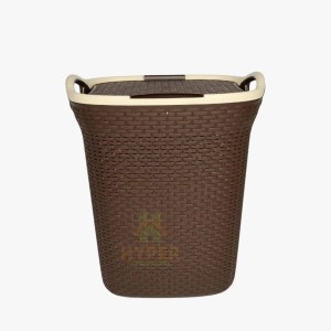 CESTO DE ROUPAS RATTAN COM TAMPA 60L 2260 MARROM LIG BRINK