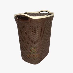 CESTO DE ROUPAS RATTAN COM TAMPA 60L 2260 MARROM LIG BRINK