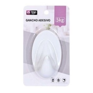 GANCHO PLASTICO ADESIVO - P 5KGS - 11X6CM TOP2006 DL FESTAS