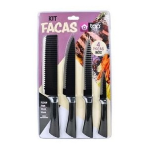 KIT FACAS C/4 PÇS INOX TOP1762 DL FESTAS