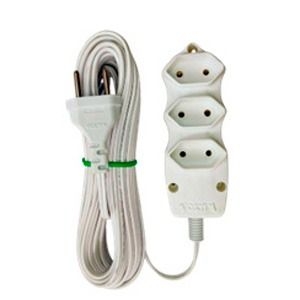 EXT 3M C/ BOCAL P/LAMP MACHO INJ 2P 10A FIO PL 2X0,50MM2 PT V-32/3PT VOLTIM