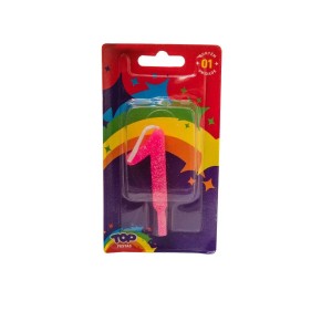 VELA DE ANIVERSARIO Nº 1 ROSA 4474 TOP FESTA