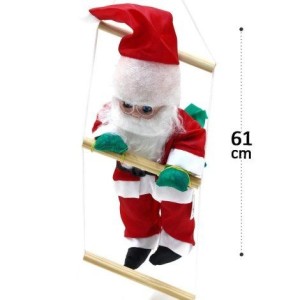 ENFEITE PAPAI NOEL PEQUENO NA ESCADA 61CM 7529/6 AMORESIO