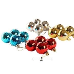BOLA NATALINA ESPELHADA 5CM SORTIDAS PCT C/3 PÇ BOL083A DL FESTAS