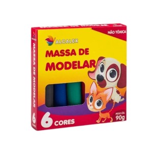 MASSINHA DE MODELAR 6 CORES 90G 204 ALCALEX