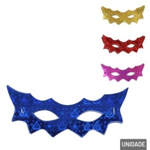 MÁSCARA DE CARNAVAL 12 PEÇAS MOD-6936 HOLOGRÁFICA SORTIDOS
