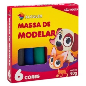 MASSINHA DE MODELAR 6 CORES 65G 201 ALCALEX