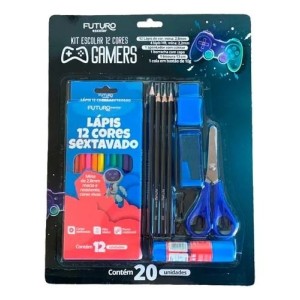 KIT ESCOLAR 20PÇS GAMERS FE092236 FUTURO