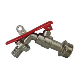 Torneira de esfera com porta cadeado 3/4 x 1/2