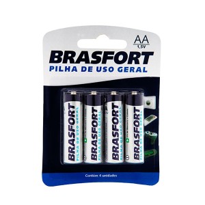 Pilha pequena AA 1.5 4 peças 6308 - Brasfort