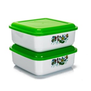 Gold pote quadrado GG com 2 peças decorado 574/2D - Ercaplast