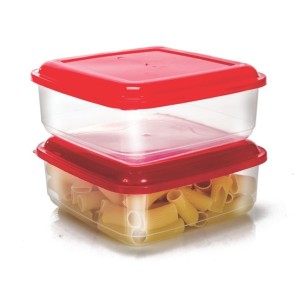 Gold pote quadrado GG com 2 peças transparente 544/2 - Ercaplast