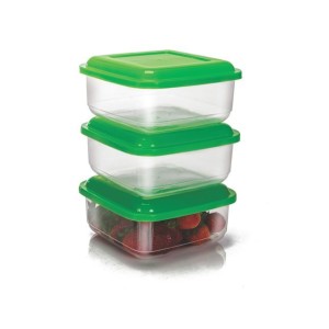 Gold pote quadrado MD 3 peças transparente  542/3 - Ercaplast